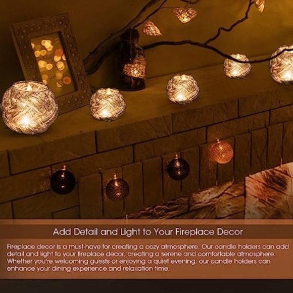 Set of 2 - Vintage Gold Finish Twisted Glass Votive Candle Holders (2 sizes) - Picture 9 of 10